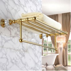 Luxury Wall Mounted Gold/Chrome Towel Holder Rack and Towel Bar Bathroom Shelves   183195577379